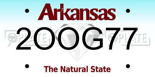 2OOG77 Arkansas License Plate