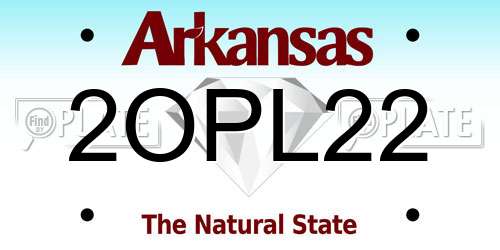 2OPL22 Arkansas License Plate