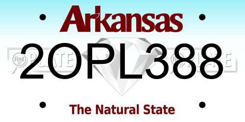 2OPL388 Arkansas License Plate