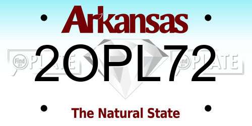 2OPL72 Arkansas License Plate