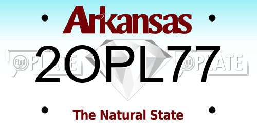 2OPL77 Arkansas License Plate