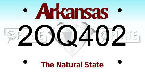 2OQ402 Arkansas License Plate