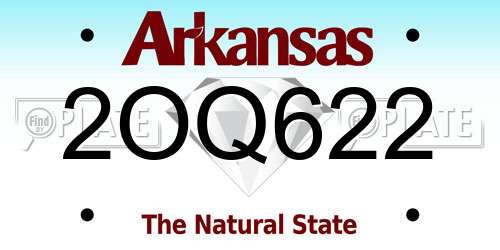 2OQ622 Arkansas License Plate