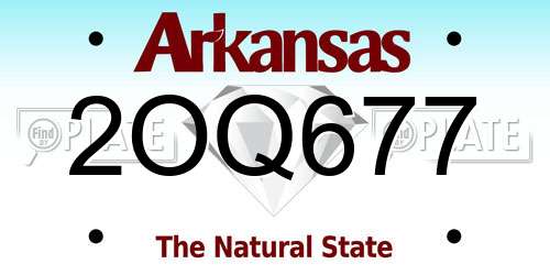2OQ677 Arkansas License Plate
