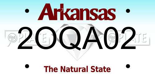 2OQA02 Arkansas License Plate