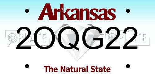 2OQG22 Arkansas License Plate