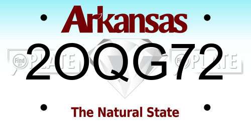 2OQG72 Arkansas License Plate