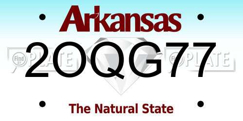 2OQG77 Arkansas License Plate