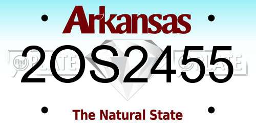 2OS2455 Arkansas License Plate