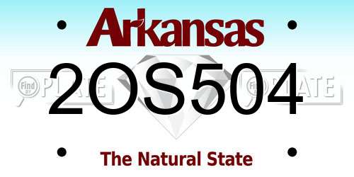 2OS504 Arkansas License Plate