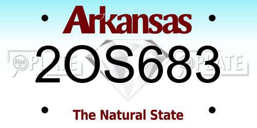 2OS683 Arkansas License Plate