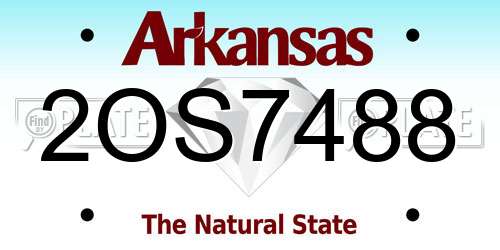 2OS7488 Arkansas License Plate