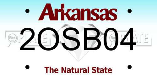 2OSB04 Arkansas License Plate