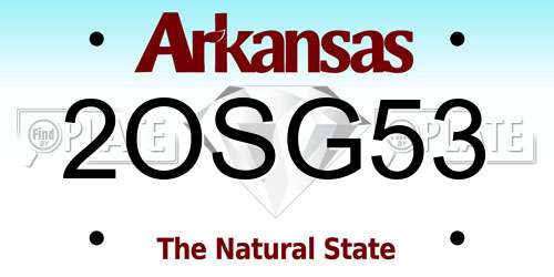 2OSG53 Arkansas License Plate