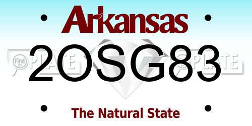 2OSG83 Arkansas License Plate