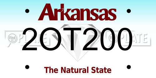 2OT200 Arkansas License Plate