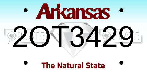 2OT3429 Arkansas License Plate