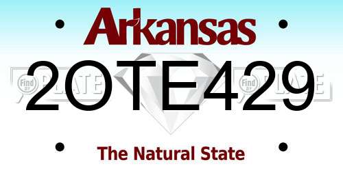 2OTE429 Arkansas License Plate