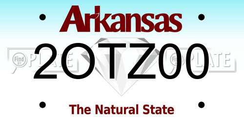 2OTZ00 Arkansas License Plate