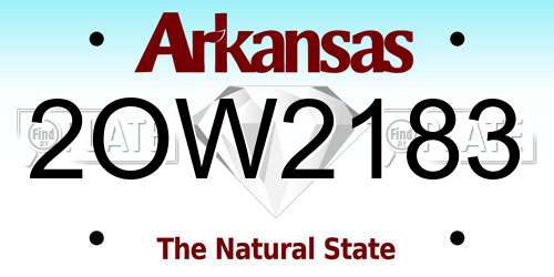 2OW2183 Arkansas License Plate