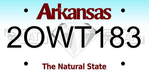 2OWT183 Arkansas License Plate