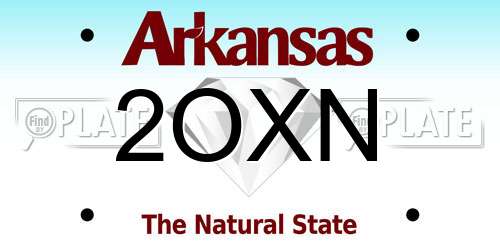 2OXN Arkansas License Plate