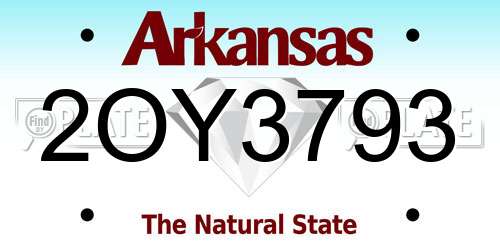 2OY3793 Arkansas License Plate