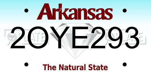 2OYE293 Arkansas License Plate
