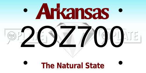 2OZ700 Arkansas License Plate