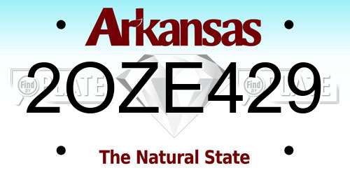 2OZE429 Arkansas License Plate