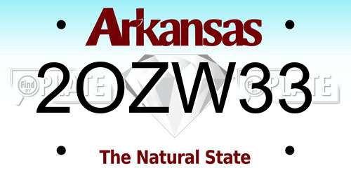 2OZW33 Arkansas License Plate