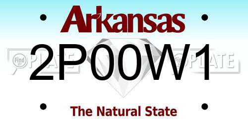 2P00W1 Arkansas License Plate
