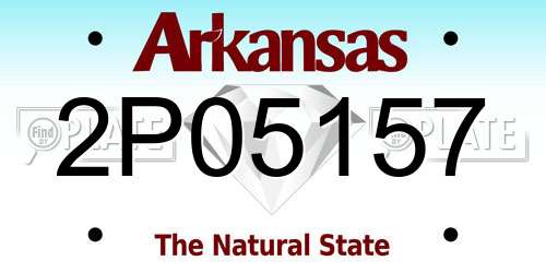 2P05157 Arkansas License Plate