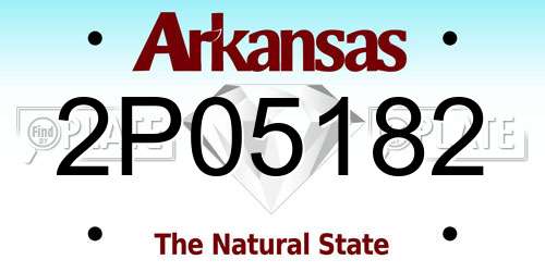 2P05182 Arkansas License Plate