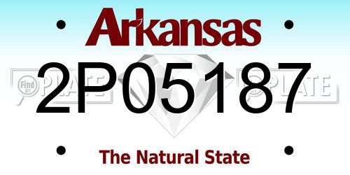 2P05187 Arkansas License Plate