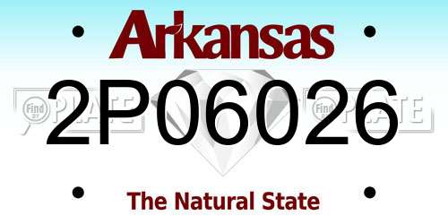 2P06026 Arkansas License Plate