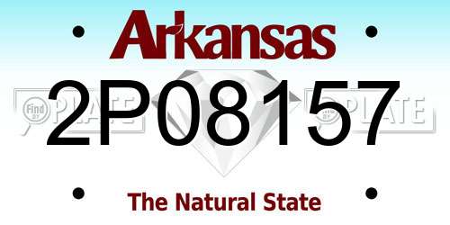 2P08157 Arkansas License Plate