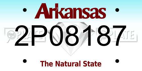 2P08187 Arkansas License Plate