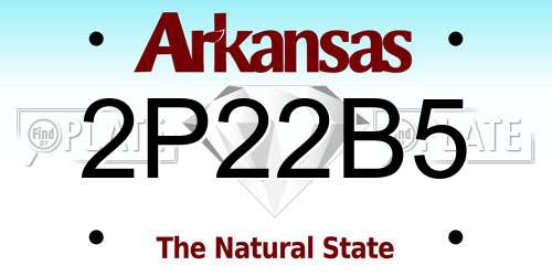 2P22B5 Arkansas License Plate