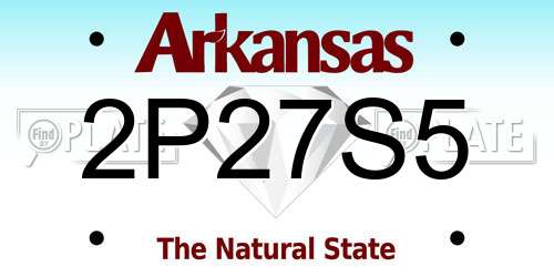 2P27S5 Arkansas License Plate