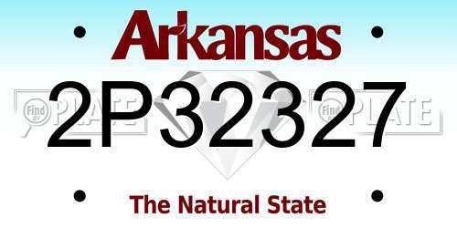 2P32327 Arkansas License Plate