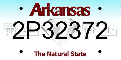 2P32372 Arkansas License Plate