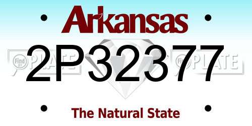 2P32377 Arkansas License Plate
