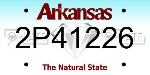 2P41226 Arkansas License Plate