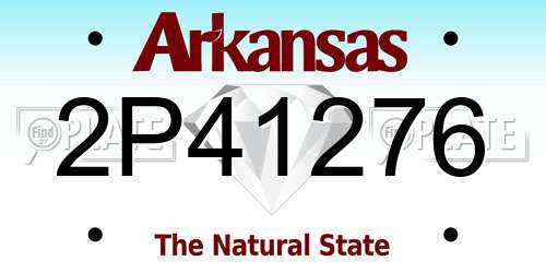 2P41276 Arkansas License Plate