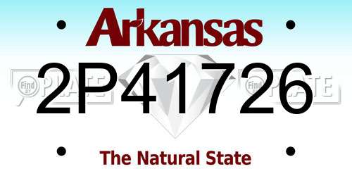2P41726 Arkansas License Plate