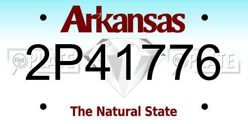 2P41776 Arkansas License Plate