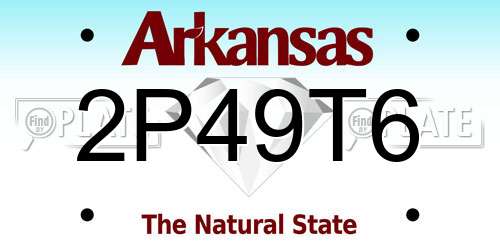 2P49T6 Arkansas License Plate