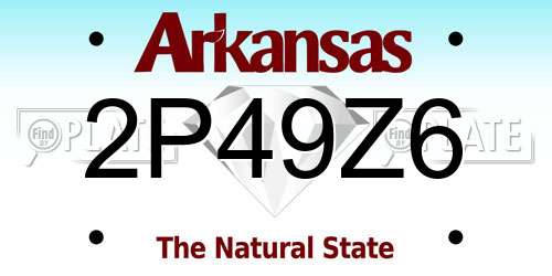2P49Z6 Arkansas License Plate