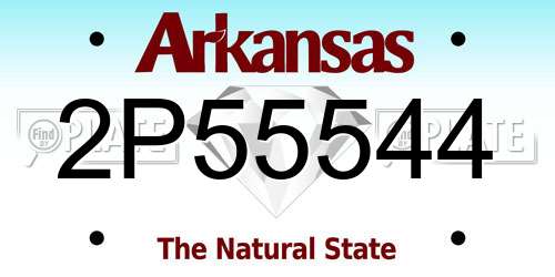 2P55544 Arkansas License Plate